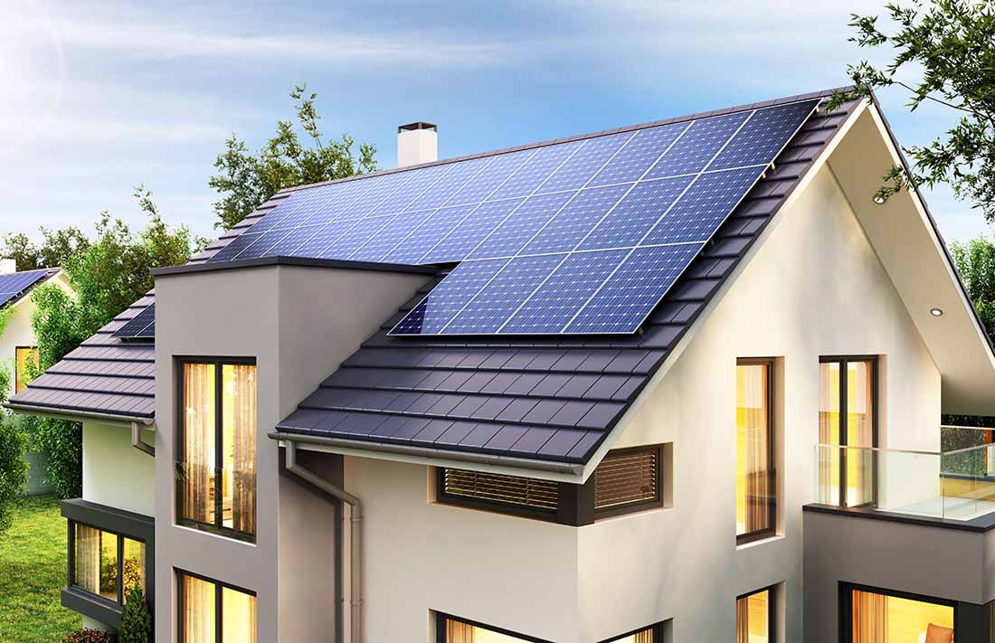Aerial view of solar infrastructure