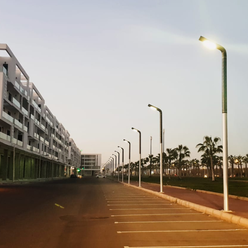Row of SOS smart poles